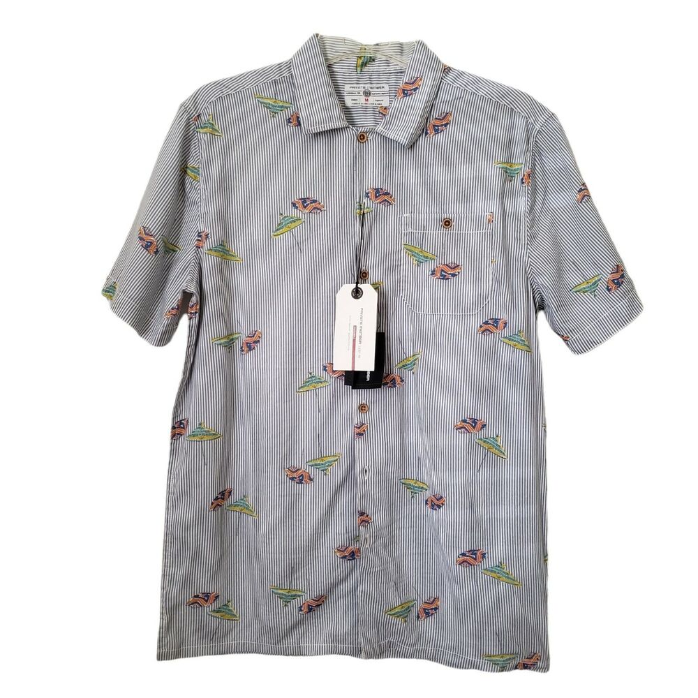 Private Member Men's Shirt Small M Blue NEW Button Up Collar Cotton Rayon #80221